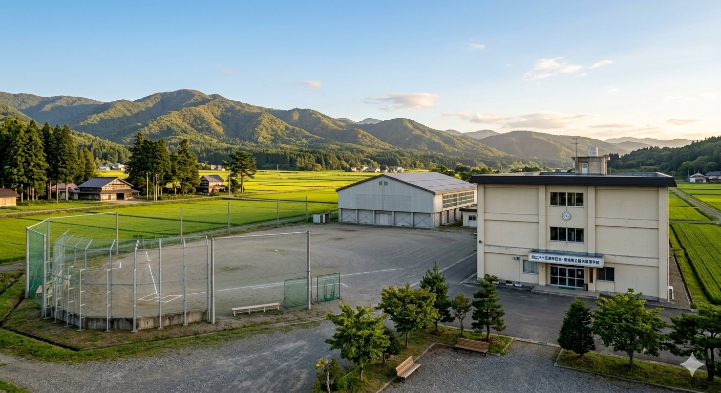 Karasuno High School model area — rural Tohoku schools and Sendai gymnasium that inspired the volleyball anime Haikyuu