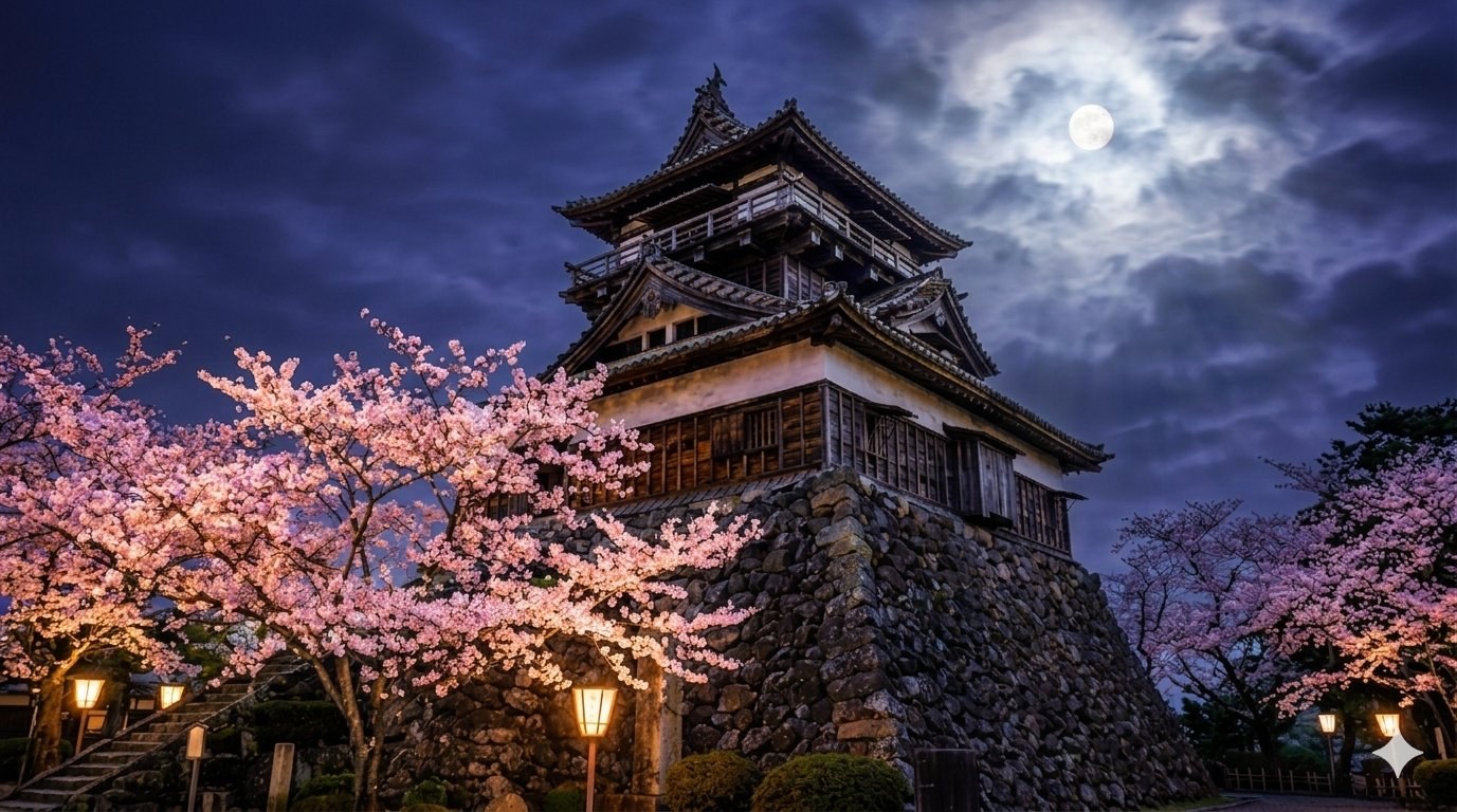 Maruoka Castle — one of Japan's oldest keeps, an Important Cultural Property surrounded by 400 cherry trees in Fukui
