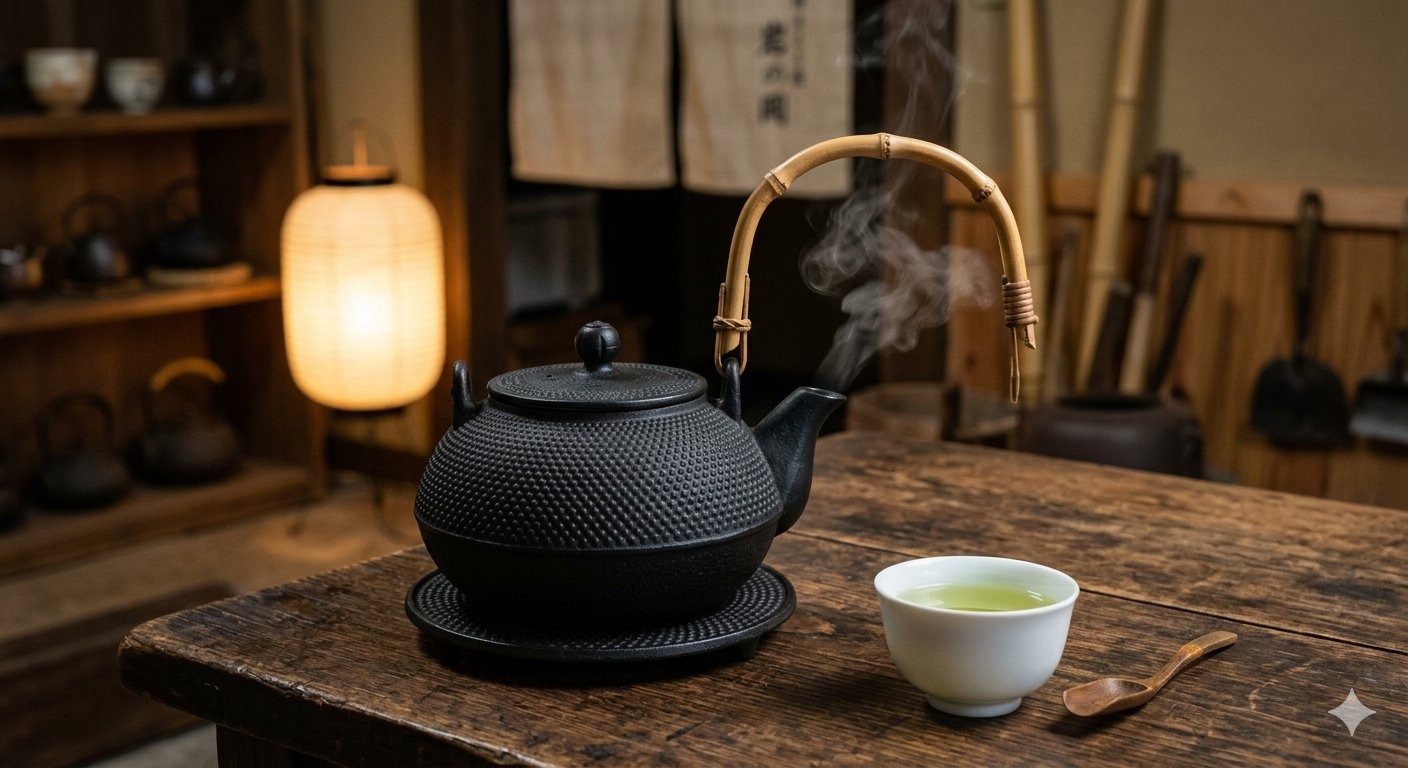 Nambu Tekki ironware — pebbled-surface cast iron tea kettles handmade in Morioka, Iwate for over 400 years