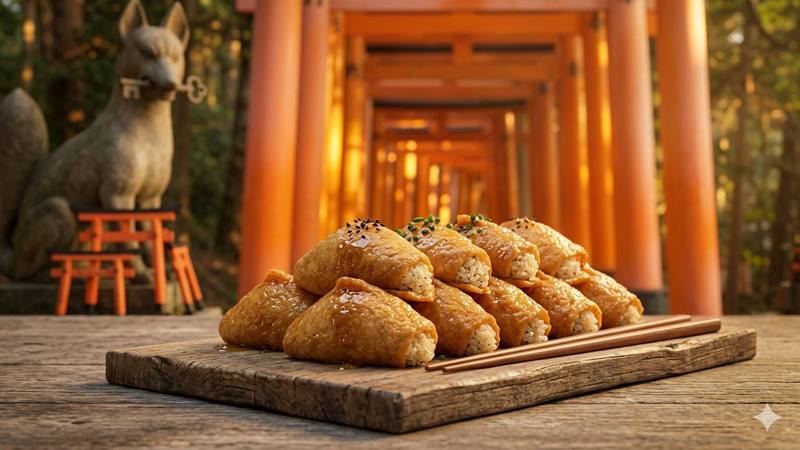 Inari sushi and tofu cuisine near Fushimi Inari Kyoto