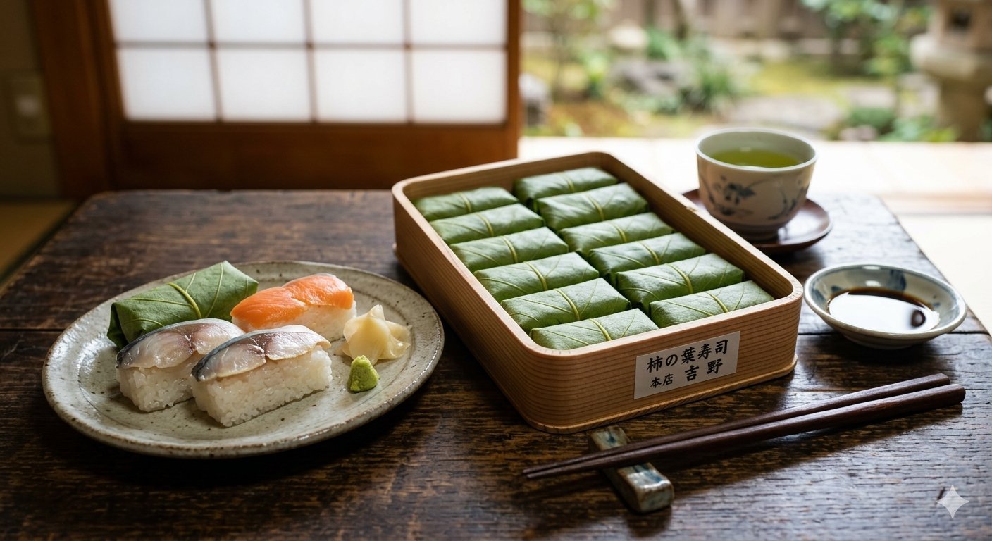 Kakinoha sushi and mochi near Todai-ji Nara