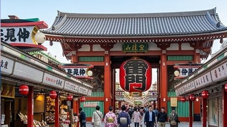 Senso-ji Temple Kaminarimon Thunder Gate, Asakusa Tokyo Japan