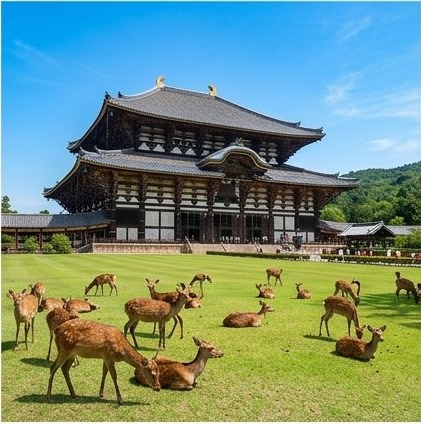 Todai-ji Great Buddha Hall, largest wooden building in the world, Nara Japan